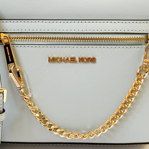 Michael Kors Jet Set Item East West Chain Crossbody Shoulder Bag Vista Blue - Picture 11 of 12